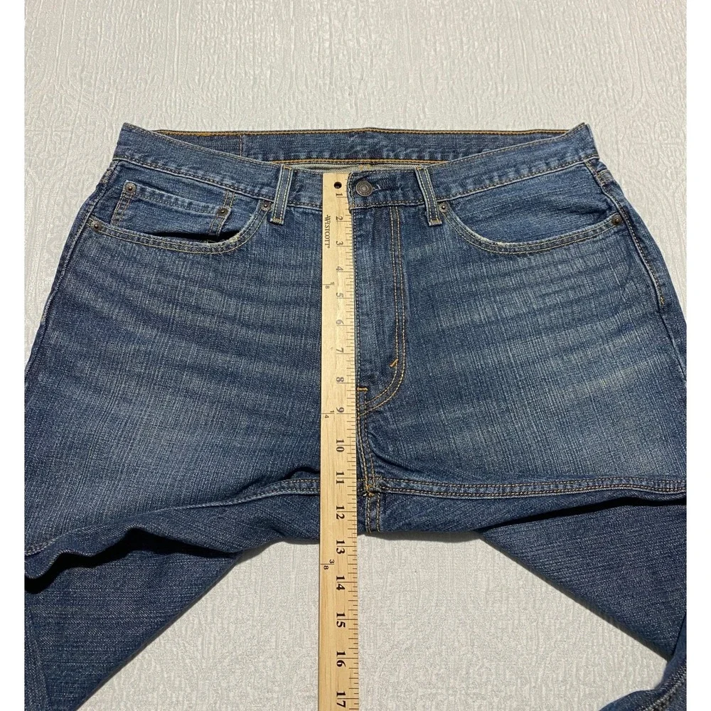 Levi's 559 Relaxed Straight‎ Leg Distress Jeans Men's 36×30 Blue Faded Whiskers